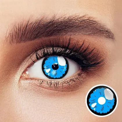 EYELENSY أزرق اللوبيليا السوداء عدسات لاصقة ملونة سنة واحدة