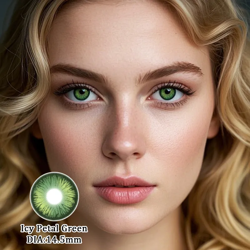 EYELENSY Berdeng Talulot na Malamig Colored Contact Lenses 1 Taon
