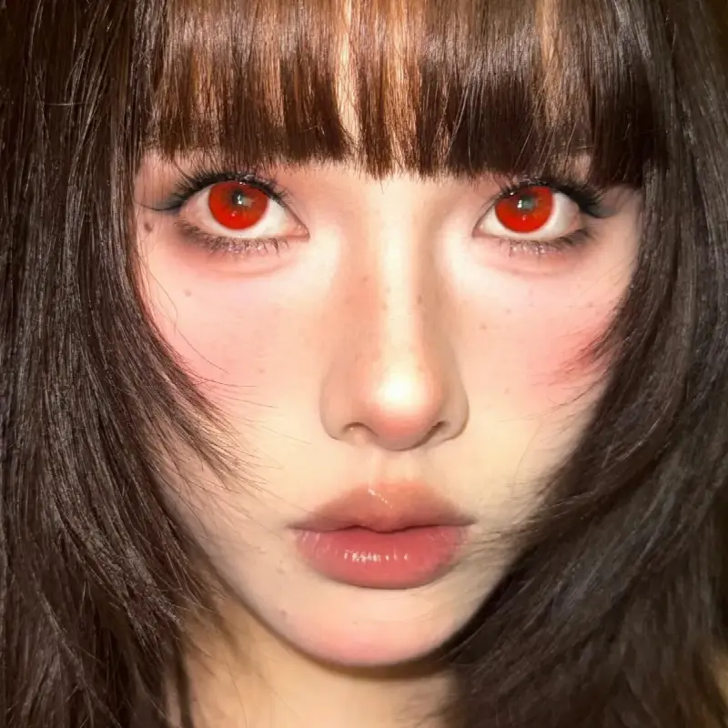 EYELENSY Mysteria červená Barevné Kontaktní Čočky 6 Měsíců