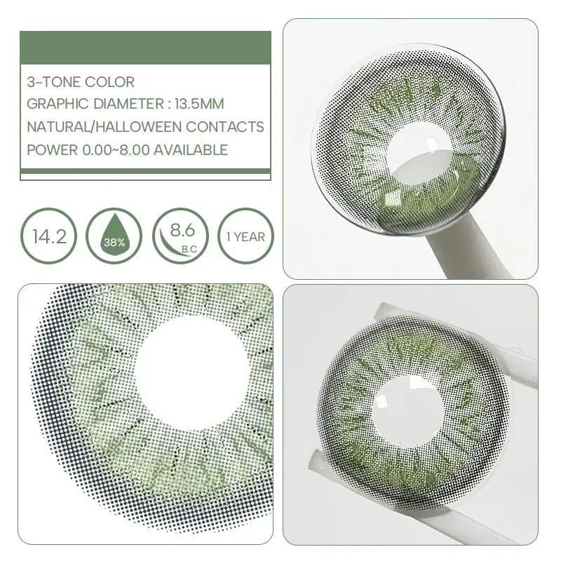 EyeLensy Perola Green Έγχρωμοι Φακοί Επαφής 1 Έτος