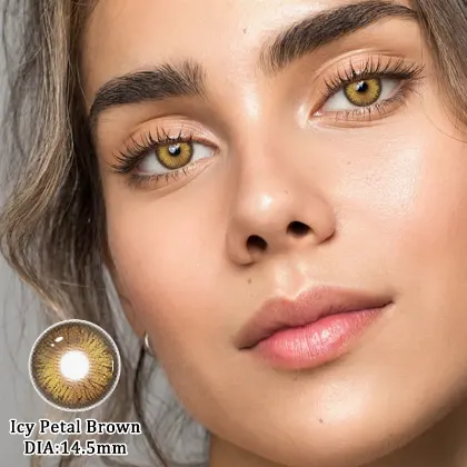 EyeLensy بني البتلة الجليدية عدسات لاصقة ملونة سنة واحدة