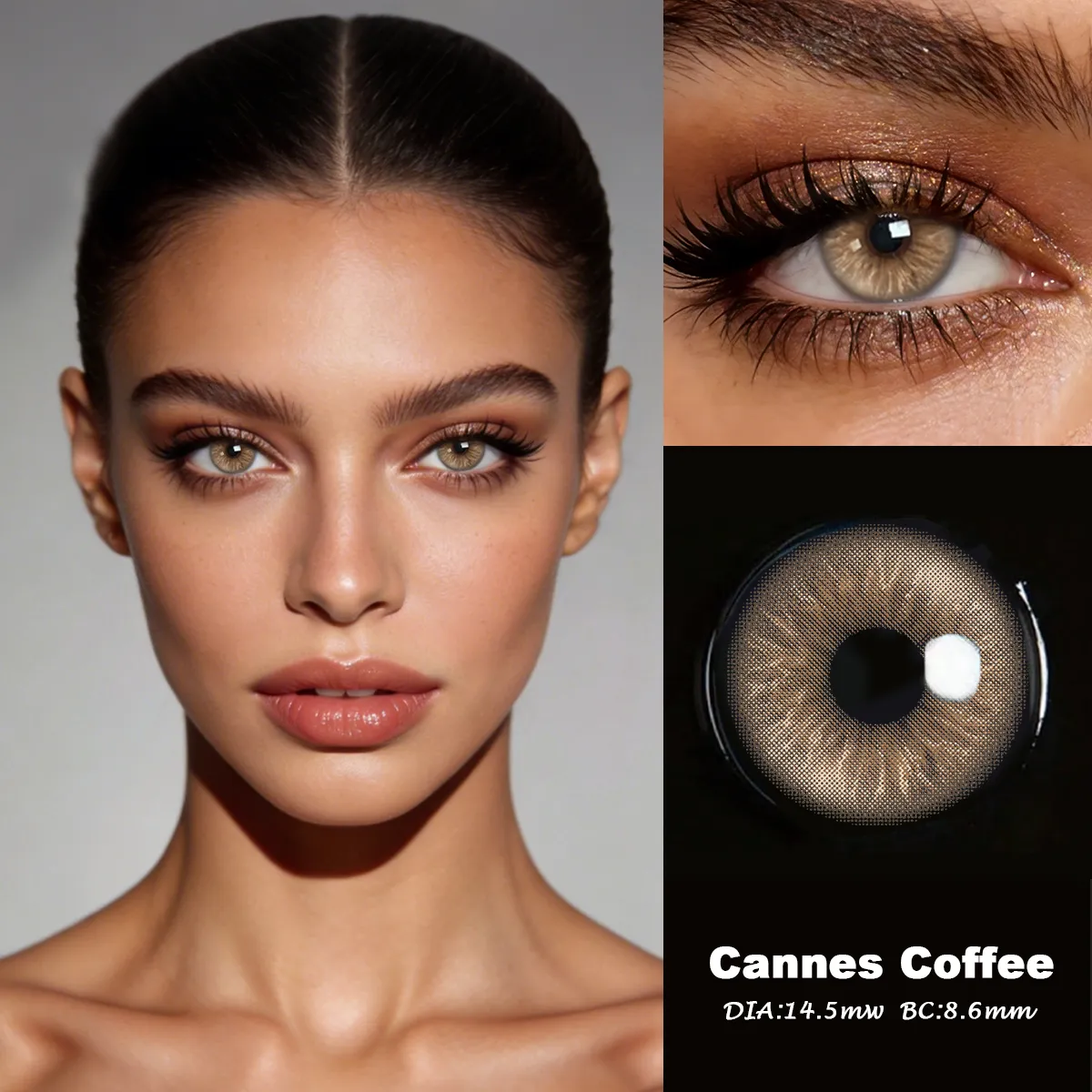 EyeLensy Cannes Cà Phê Kính Áp Tròng Màu 1 Năm