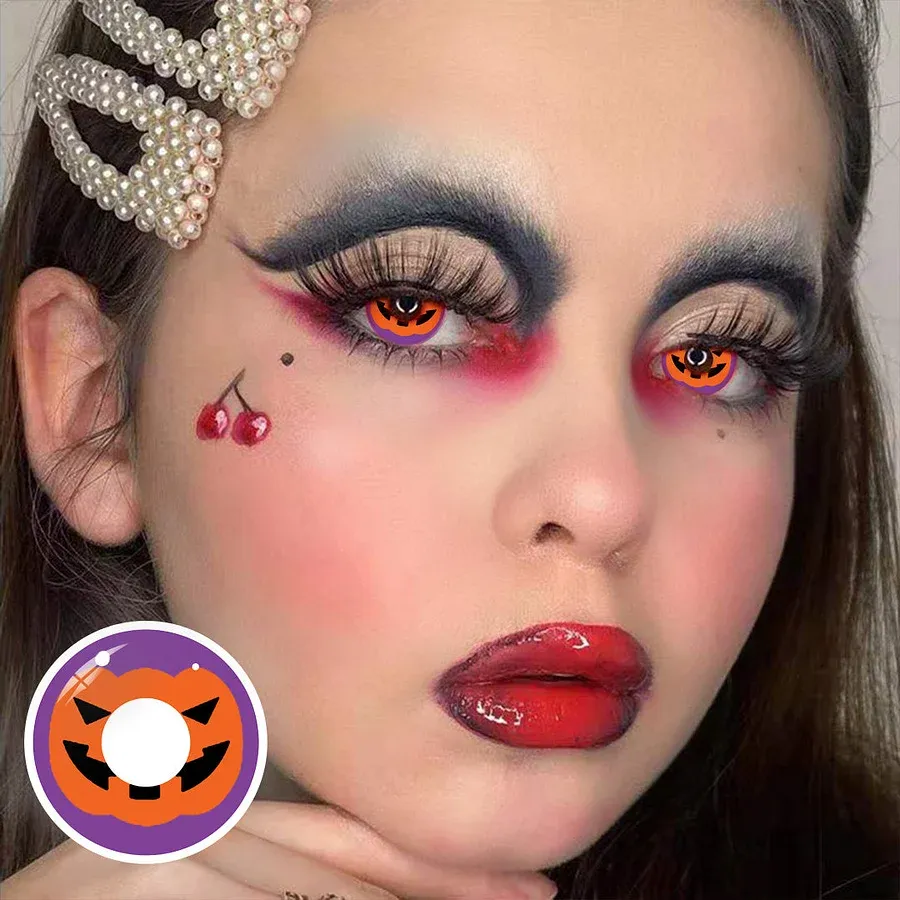 EYELENSY Kürbis Farbige Kontaktlinsen 1 Jahr