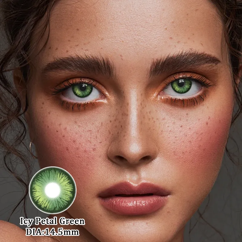 EYELENSY Berdeng Talulot na Malamig Colored Contact Lenses 1 Taon