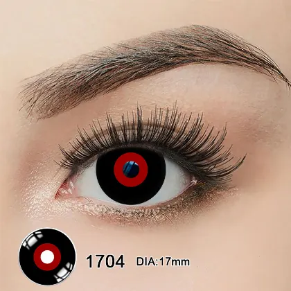 EyeLensy غول أحمر أسود صلب صغير 17mm عدسات لاصقة ملونة سنة واحدة