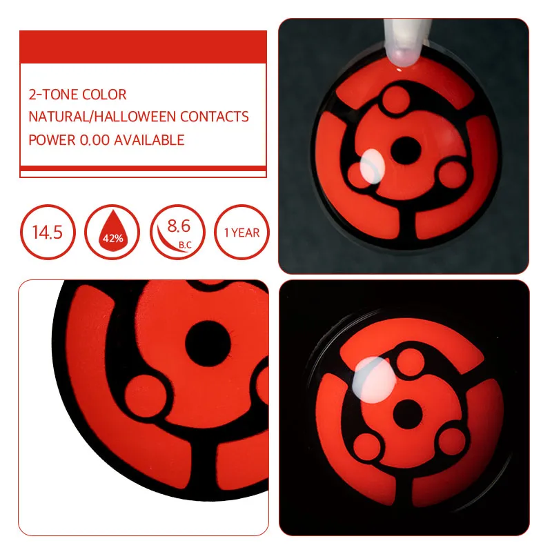 EyeLensy Mangekyou Madara Uchiha Sharingan Fargede Kontaktlinser 1 År