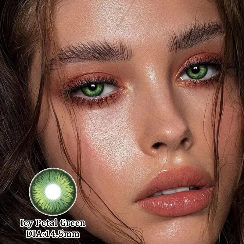 EYELENSY Berdeng Talulot na Malamig Colored Contact Lenses 1 Taon