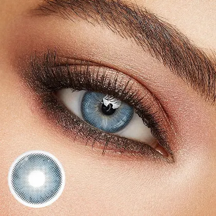 EyeLensy Blomning päronblå Färgade Kontaktlinser 1 År