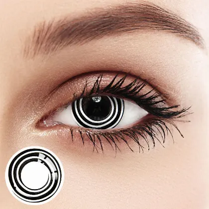 EyeLensy حلزوني أسود أبيض عدسات لاصقة ملونة سنة واحدة