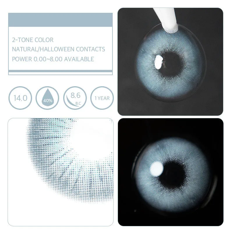 EYELENSY Rom-Zeit Blau Farbige Kontaktlinsen 1 Jahr